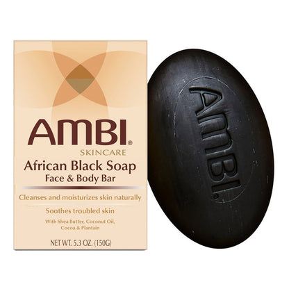 AMBI African Black Soap Face & Body Bar 5.3oz/ 150g