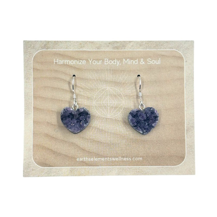 Amethyst Heart Earrings - 925