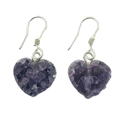Amethyst Heart Earrings - 925