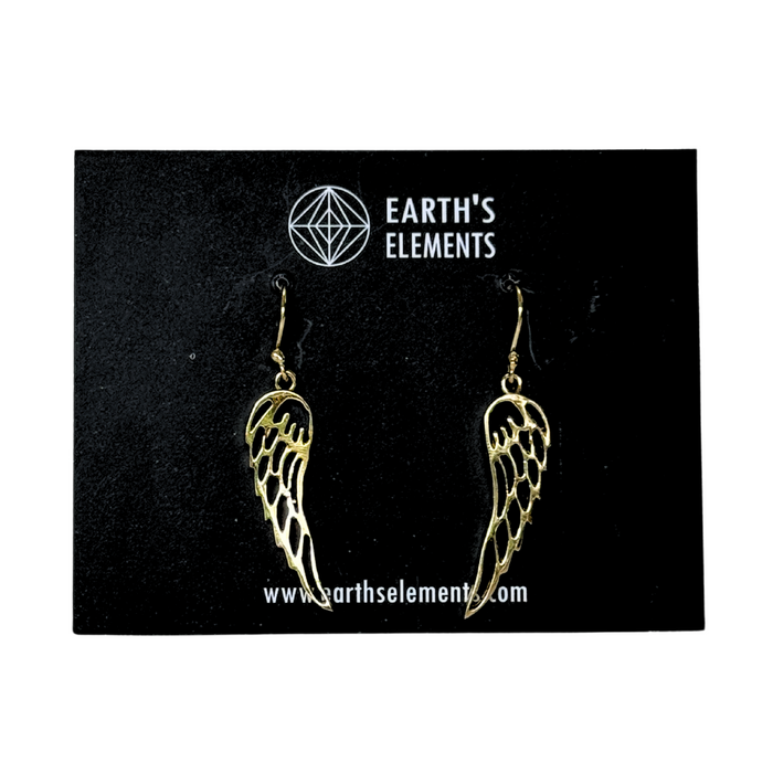 Angel Wings Earrings - Brass