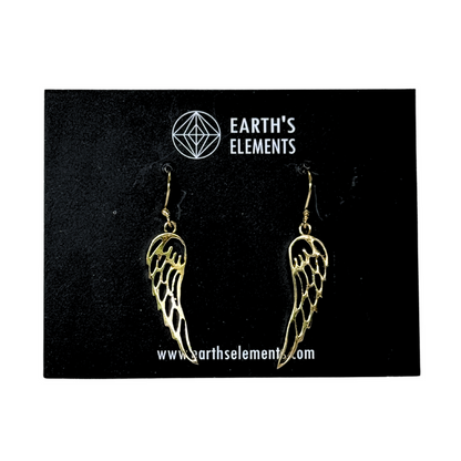 Angel Wings Earrings - Brass