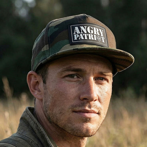 Angry Patriot Patch Flat Bill Snapback Hat