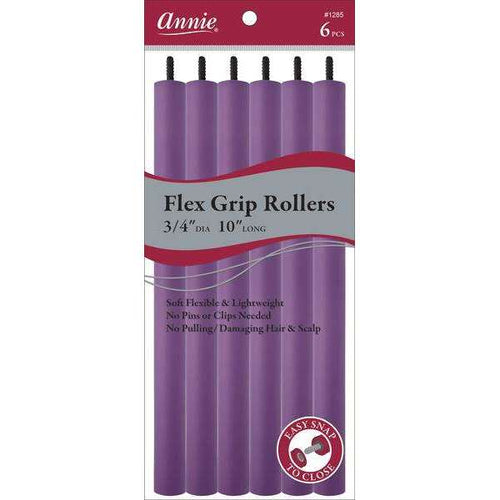 Annie Flex Grip Hair Rollers 3/4 Inch, 6 Count, Purple