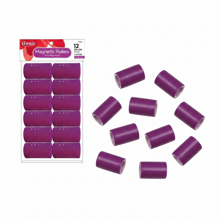 Annie Magnetic Hair Rollers 1 3/4 Inch, 12 Count, Purple