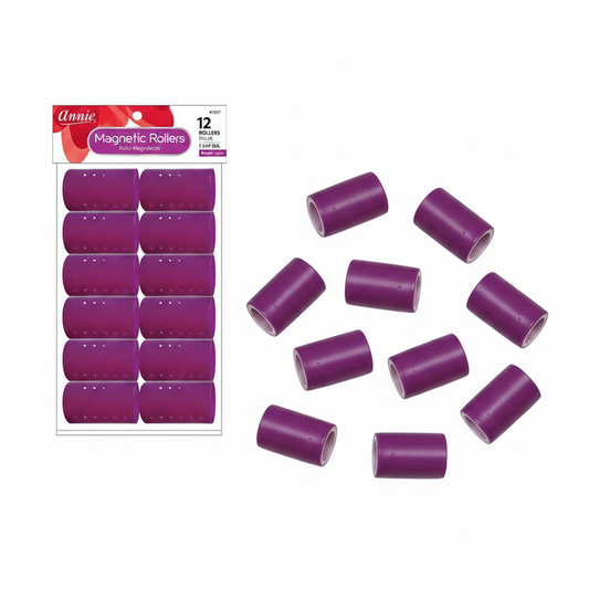 Annie Magnetic Hair Rollers 1 3/4 Inch, 12 Count, Purple