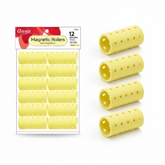 Annie Magnetic Hair Rollers 7/8 Inch, 12 Count, Yellow