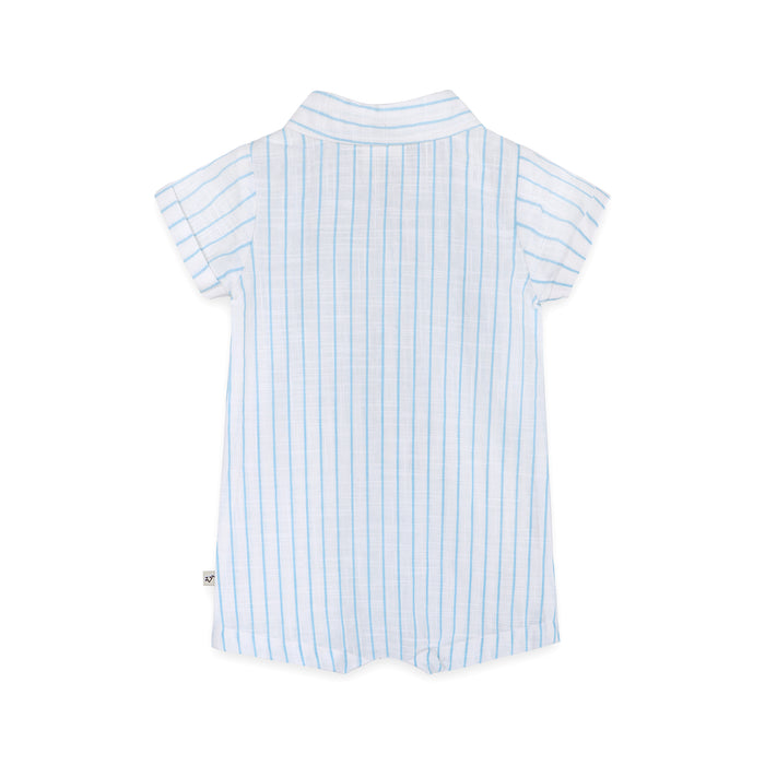 Aqua Embroidered Baby Romper Back (Organic)