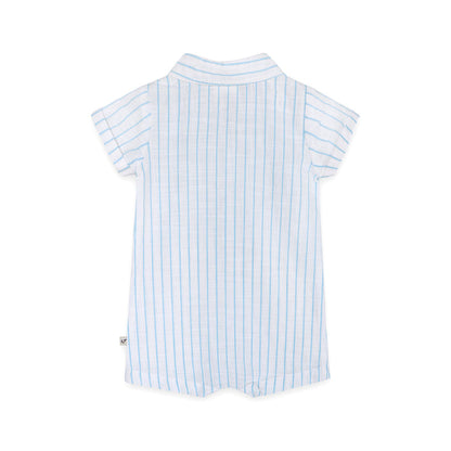 Aqua Embroidered Baby Romper Back (Organic)