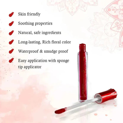 Aromatic 100% Natural Liquid Sindoor (Maroon) - Long lasting & Waterproof with Floral Pigment - Keya Seth Aromatherapy