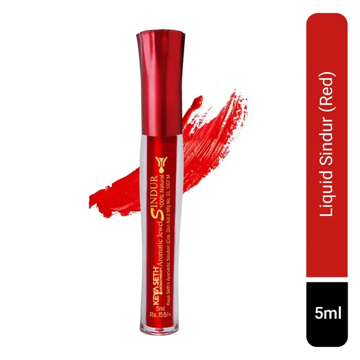 Aromatic 100% Natural Liquid Sindoor (Red) - Long lasting & Waterproof with Floral Pigment - Keya Seth Aromatherapy