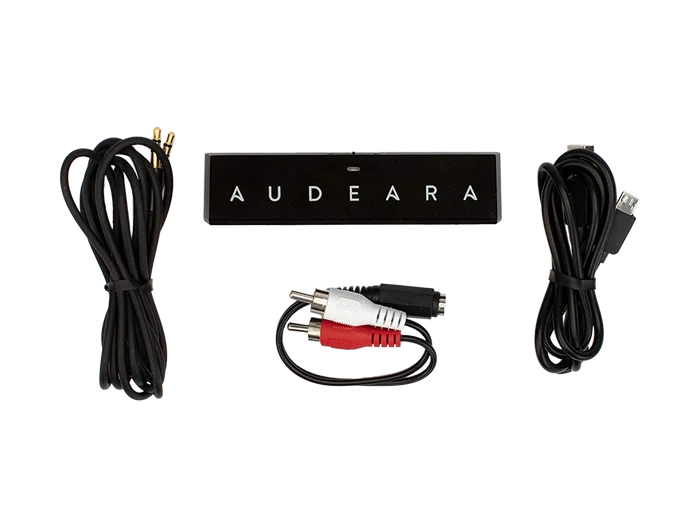 Audeara BT-01 TV Transceiver with accessories and cables