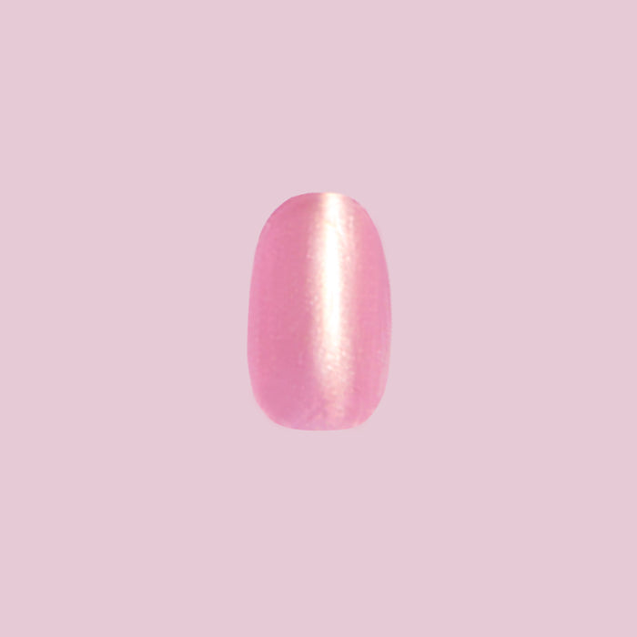 Baby Starfish | Round | Extra Short coral iridescent extra short round press-on nail for a shimmer mani look
