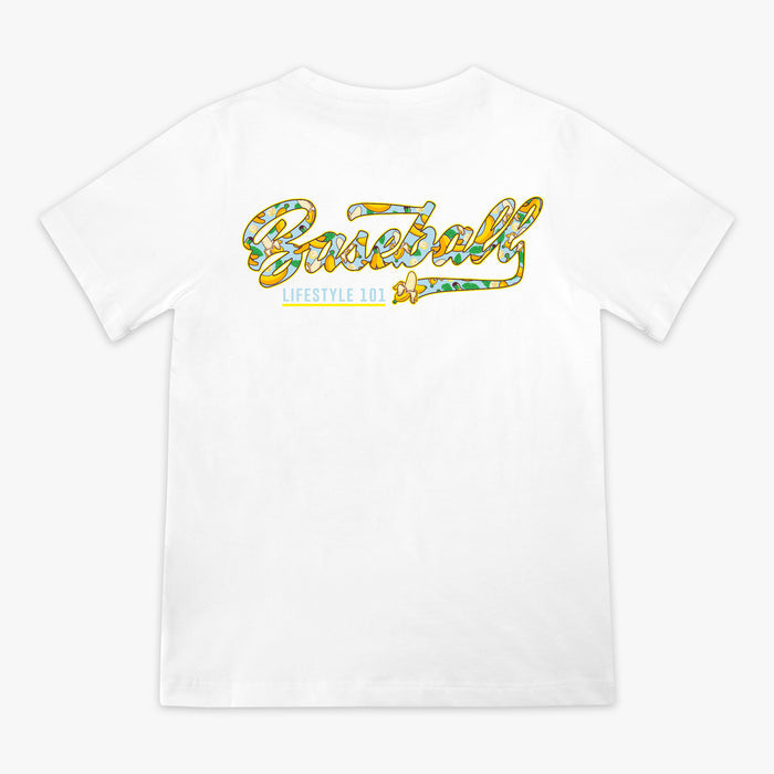 White Banana Tropical youth graphic tee — back view