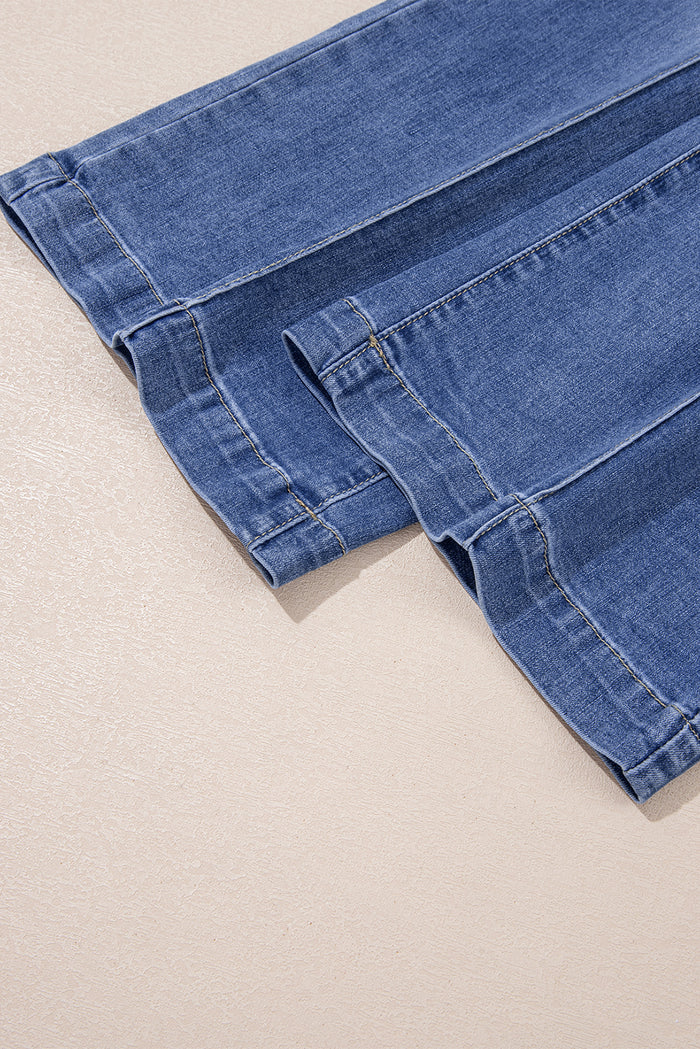 Beau Blue Tailored Center Seam Detail High Rise Jeans