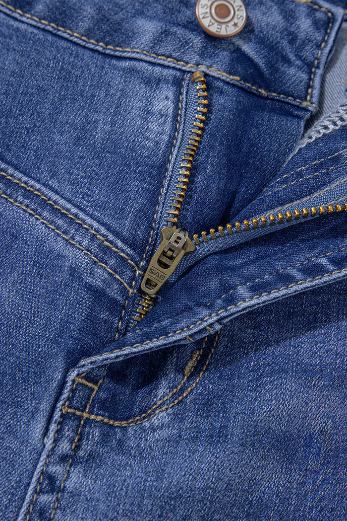 Beau Blue Tailored Center Seam Detail High Rise Jeans