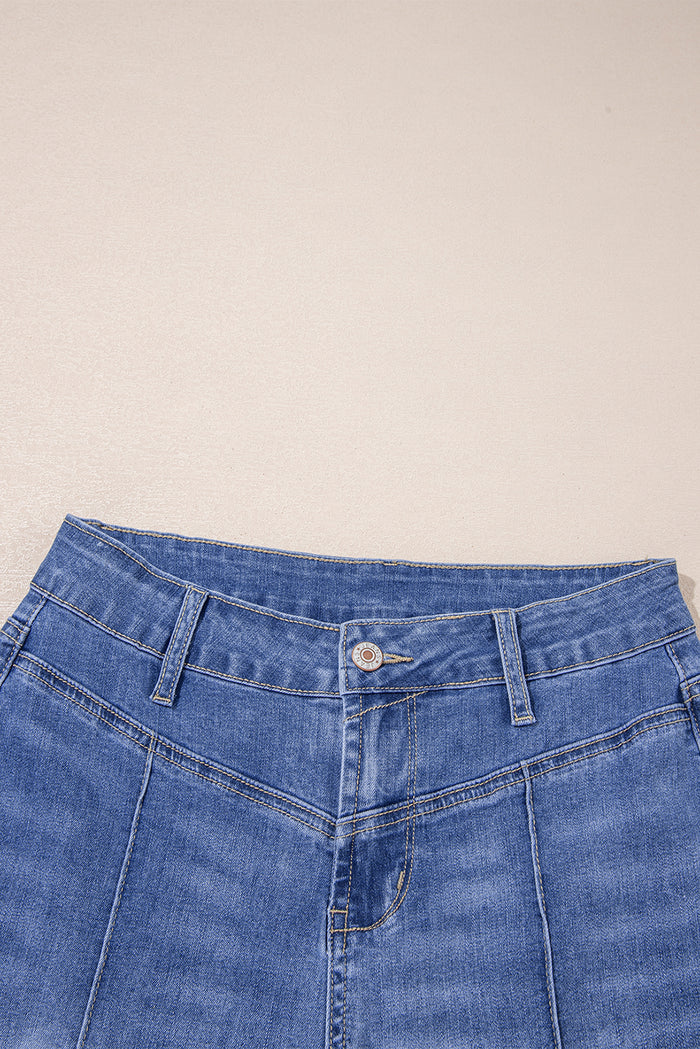 Beau Blue Tailored Center Seam Detail High Rise Jeans