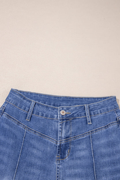Beau Blue Tailored Center Seam Detail High Rise Jeans