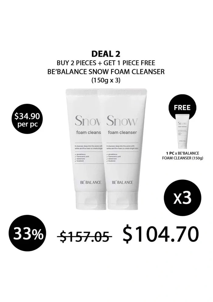 (BUY 2+1 FREE) BE'BALANCE SNOW FOAM CLEANSER