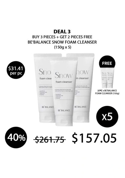 (BUY 3+2 FREE) BE'BALANCE SNOW FOAM CLEANSER