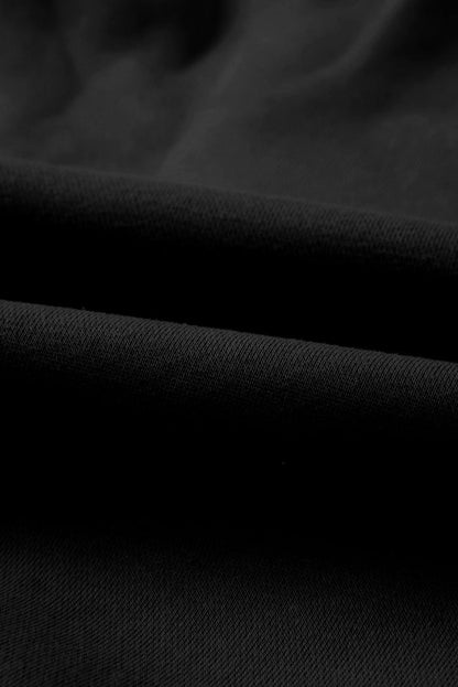 Black Half Zip Sweatshirt and Pants Set