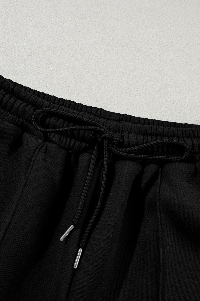 Black Half Zip Sweatshirt and Pants Set