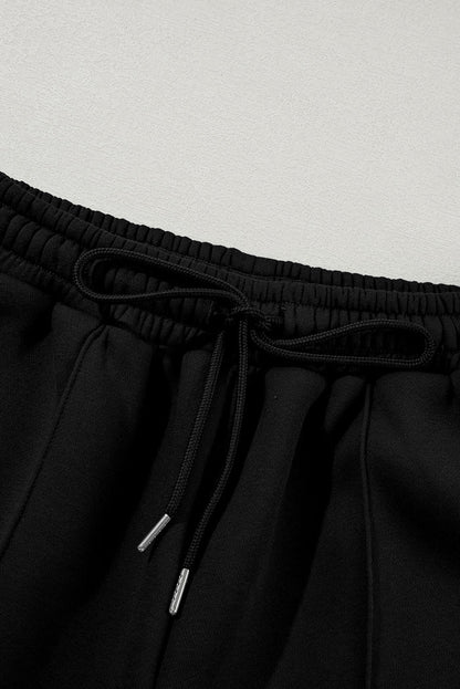 Black Half Zip Sweatshirt and Pants Set