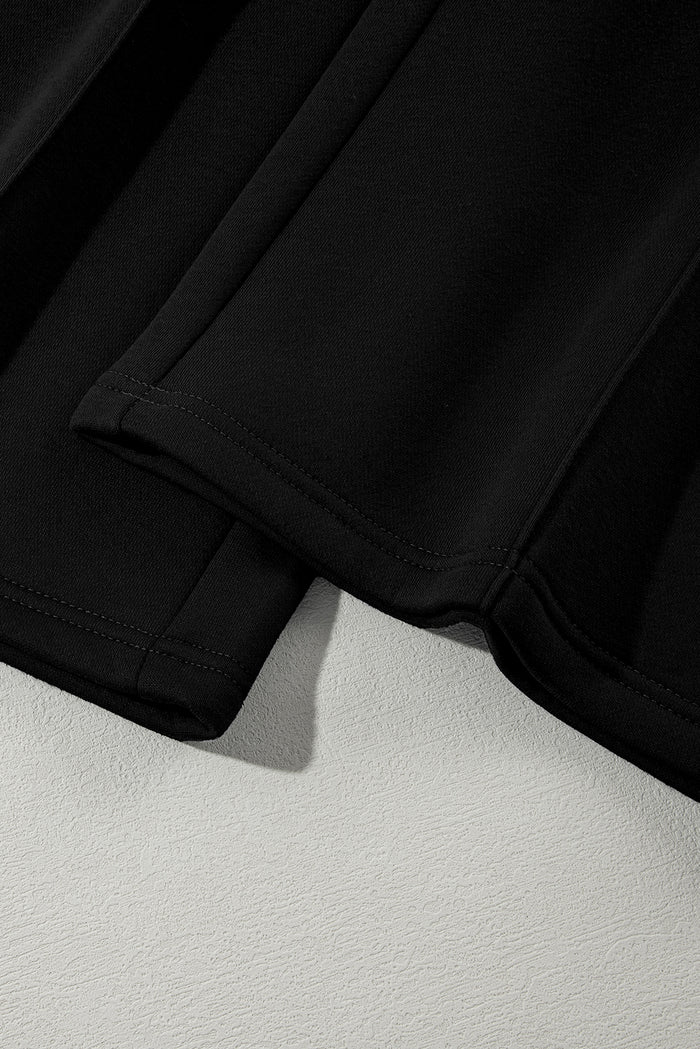 Black Half Zip Sweatshirt and Pants Set