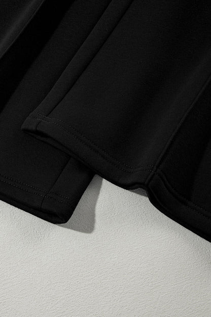 Black Half Zip Sweatshirt and Pants Set