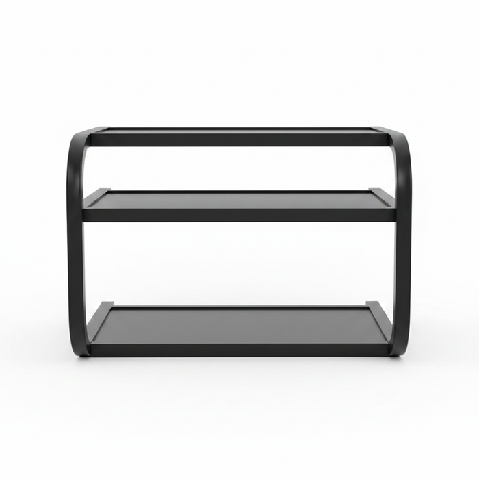 Black Metal Microwave Oven Rack two tier kitchen shelf