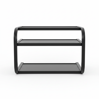 Black Metal Microwave Oven Rack two tier kitchen shelf