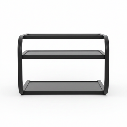 Black Metal Microwave Oven Rack two tier kitchen shelf