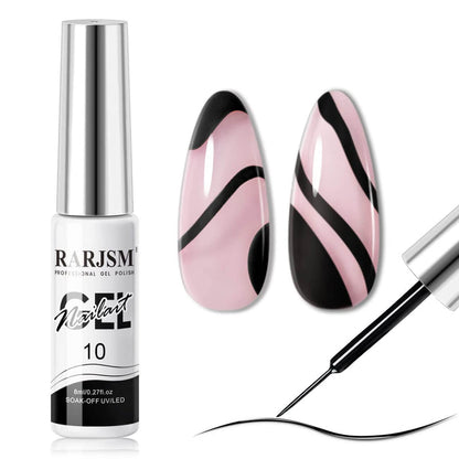 Black | RARJSM ® Nail Art Gel Liner Painting Nail Gel Polish | 8ml #10