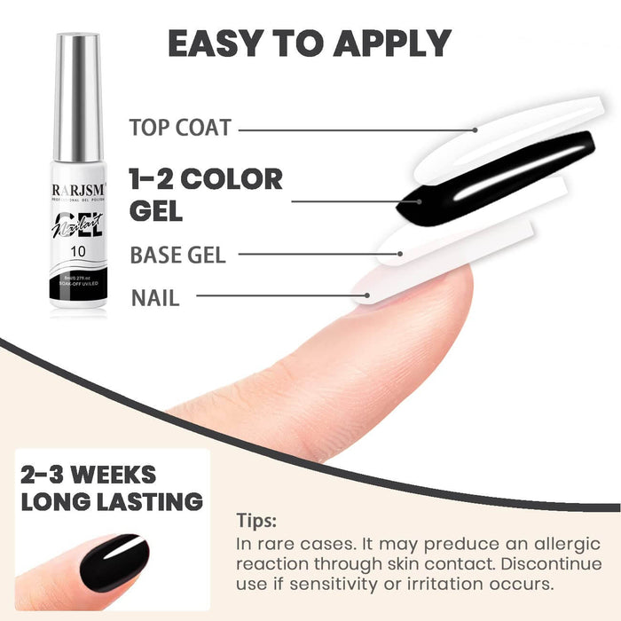 Black | RARJSM ® Nail Art Gel Liner Painting Nail Gel Polish | 8ml #10