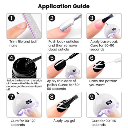 Black | RARJSM ® Nail Art Gel Liner Painting Nail Gel Polish | 8ml #10