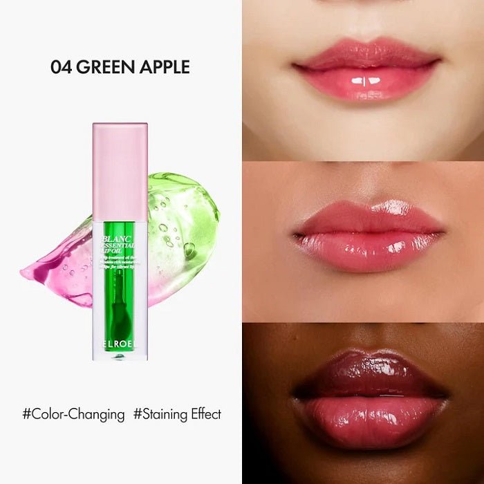 BLANC ESSENTIAL LIP OIL – 04 GREEN APPLE - Ulei De Buze Nutritiv Cu Luciu Intens Si Durabil - skinseen.ro