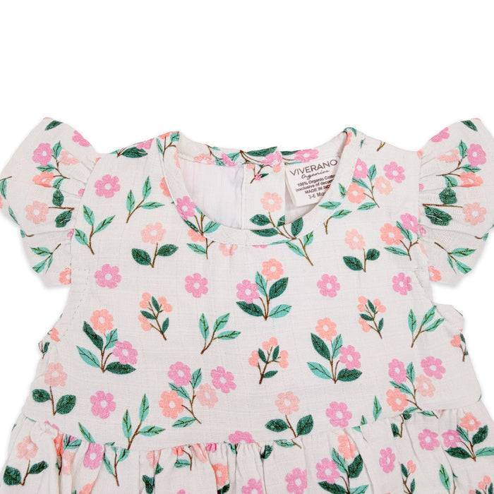 Bloom Baby Ruffle Romper + Headband (Organic Muslin) - Detail
