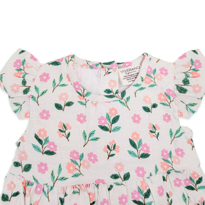 Bloom Baby Ruffle Romper + Headband (Organic Muslin) - Detail