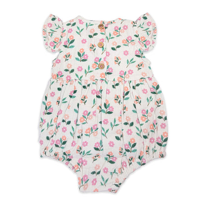 Bloom Baby Ruffle Romper Back (Organic Muslin) - Back