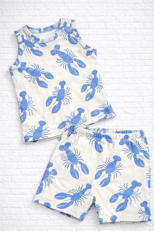 Blue Lobsters Tank & Boy Shorts