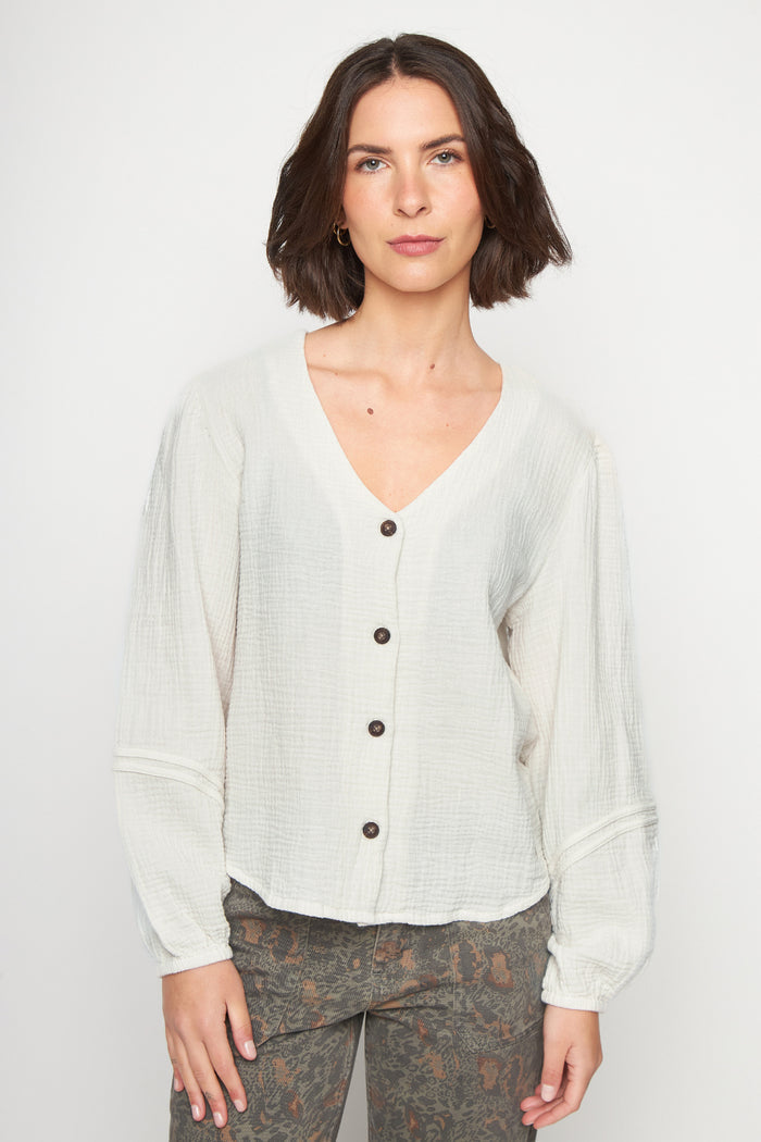 Blusa Lari Orgánica Beige Mujer