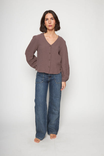 Blusa Lari Orgánica Café Mujer