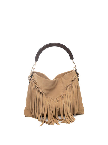 DI LORENZO borsa a spalla fiorellino beige FIORELLINO CAMOSCIO-BEIGE