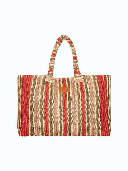 ME FUI Borsa shopper mare rafia rosso/mutli SW0085RD RAFIA-RED