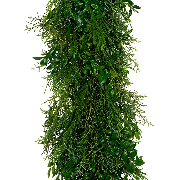 Boxwood and Cedar Greens Garland