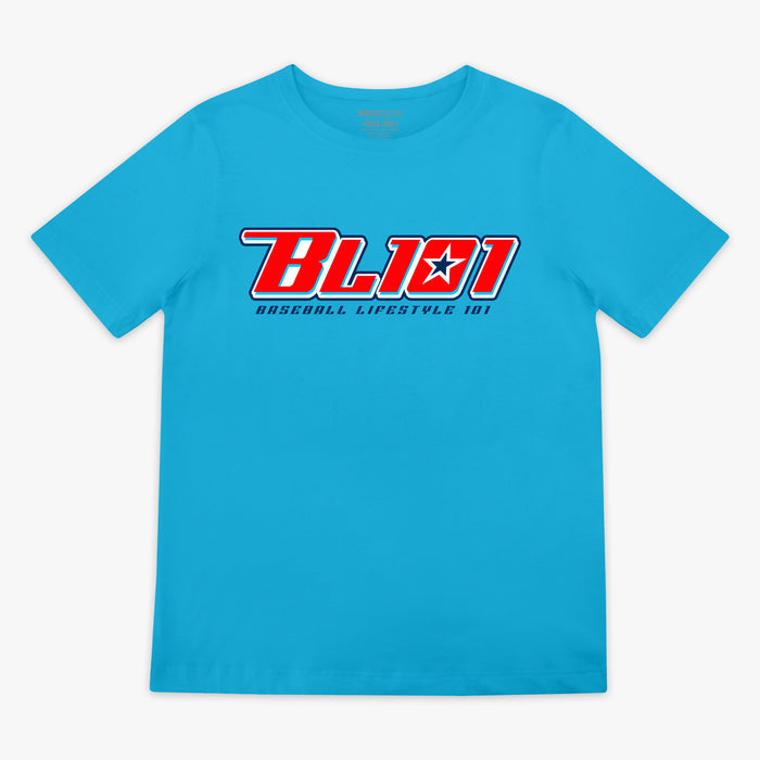 Youth graphic tee with "Bravo Lima" design - front view
