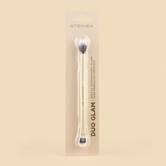 BROCHA DUO PLANA CREMA Y DIFUMINADORA