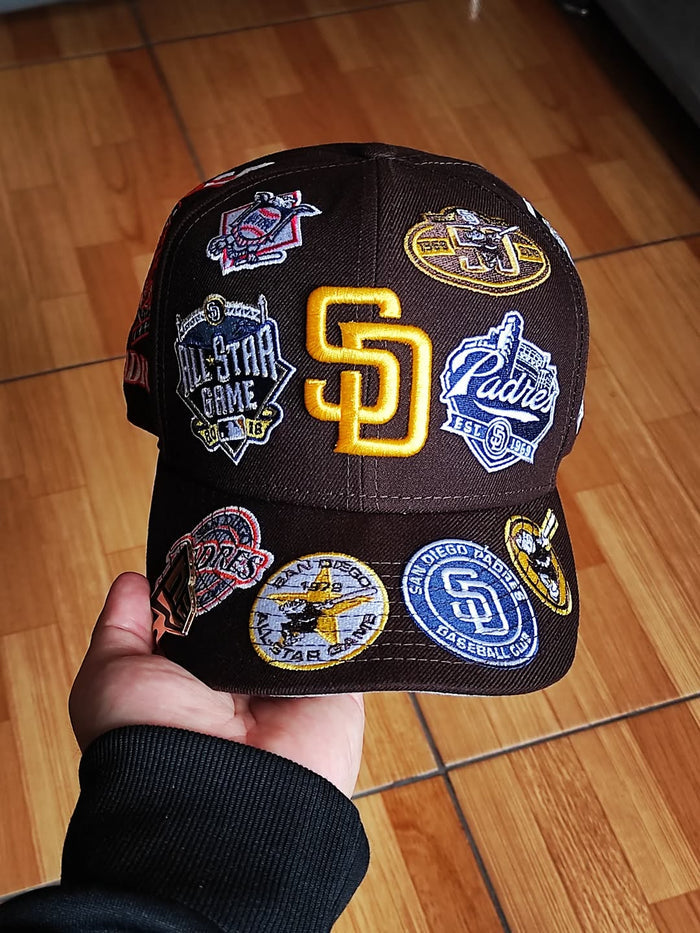 Brown San Diego Padres All Over Logo Gray Bottom 59FIFTY New Era Fitted