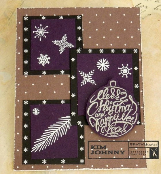 Brutus Monroe - Embossing Powder - Alabaster. Available at Embellish Away located in Bowmanville Ontario Canada. card design by Kim Johnny for Brutus Monroe