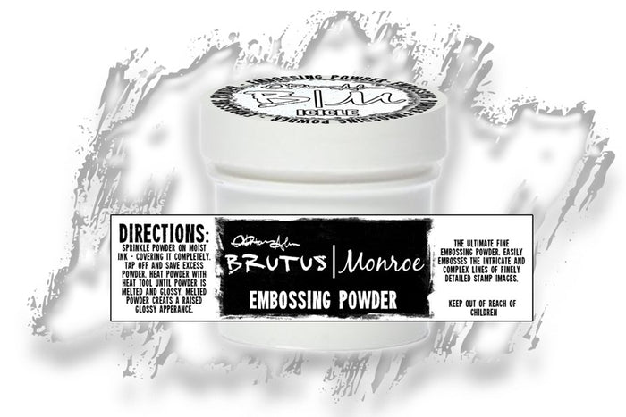 Brutus Monroe - Embossing Powder -icicle 6oz. 6 Ounces. Available at Embellish Away located in Bowmanville Ontario Canada.