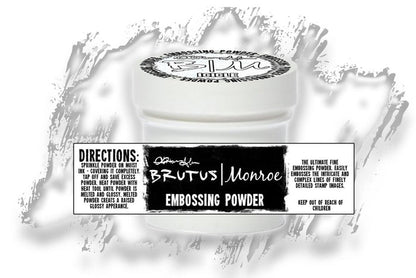 Brutus Monroe - Embossing Powder -icicle 6oz. 6 Ounces. Available at Embellish Away located in Bowmanville Ontario Canada.